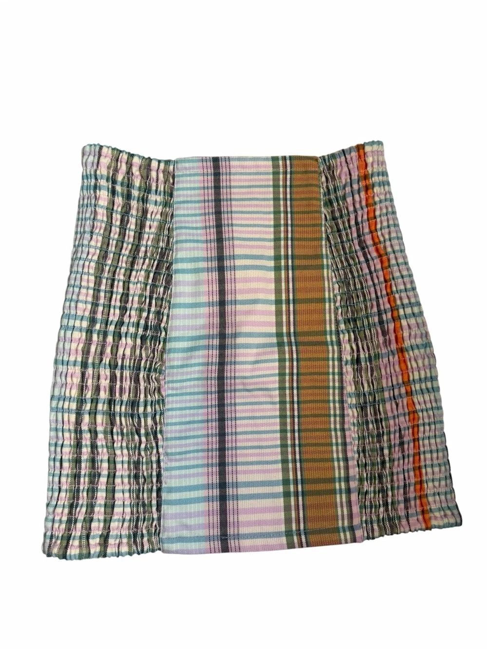 NWT Urban Outfitters Linny Smocked Hook & Eye Mini Skirt- Size XS - Picture 3 of 8